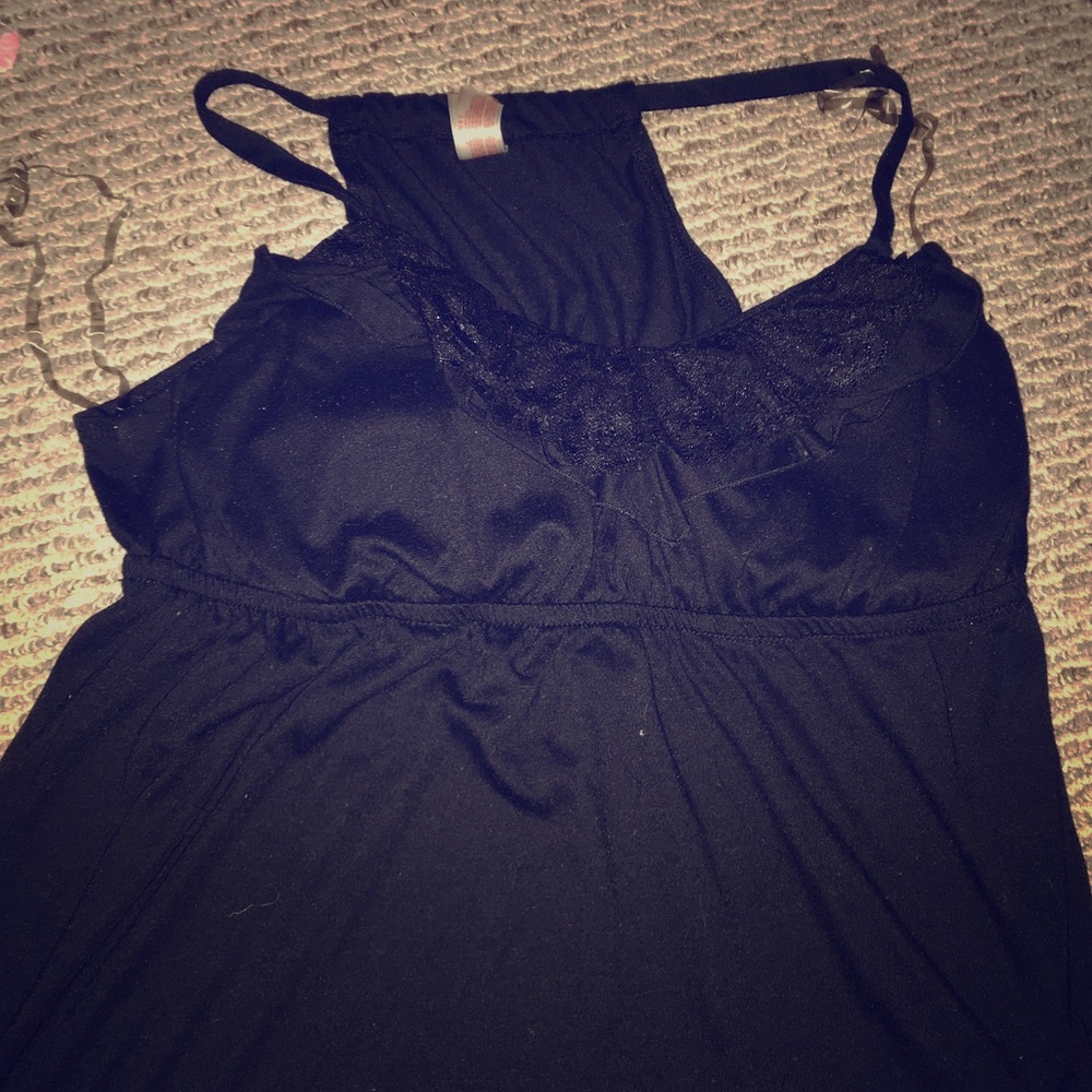 Black ruffled shirt